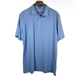 Peter Millar Crown Crafted Golf Polo Size XL Stretch Performance Pocket AOP